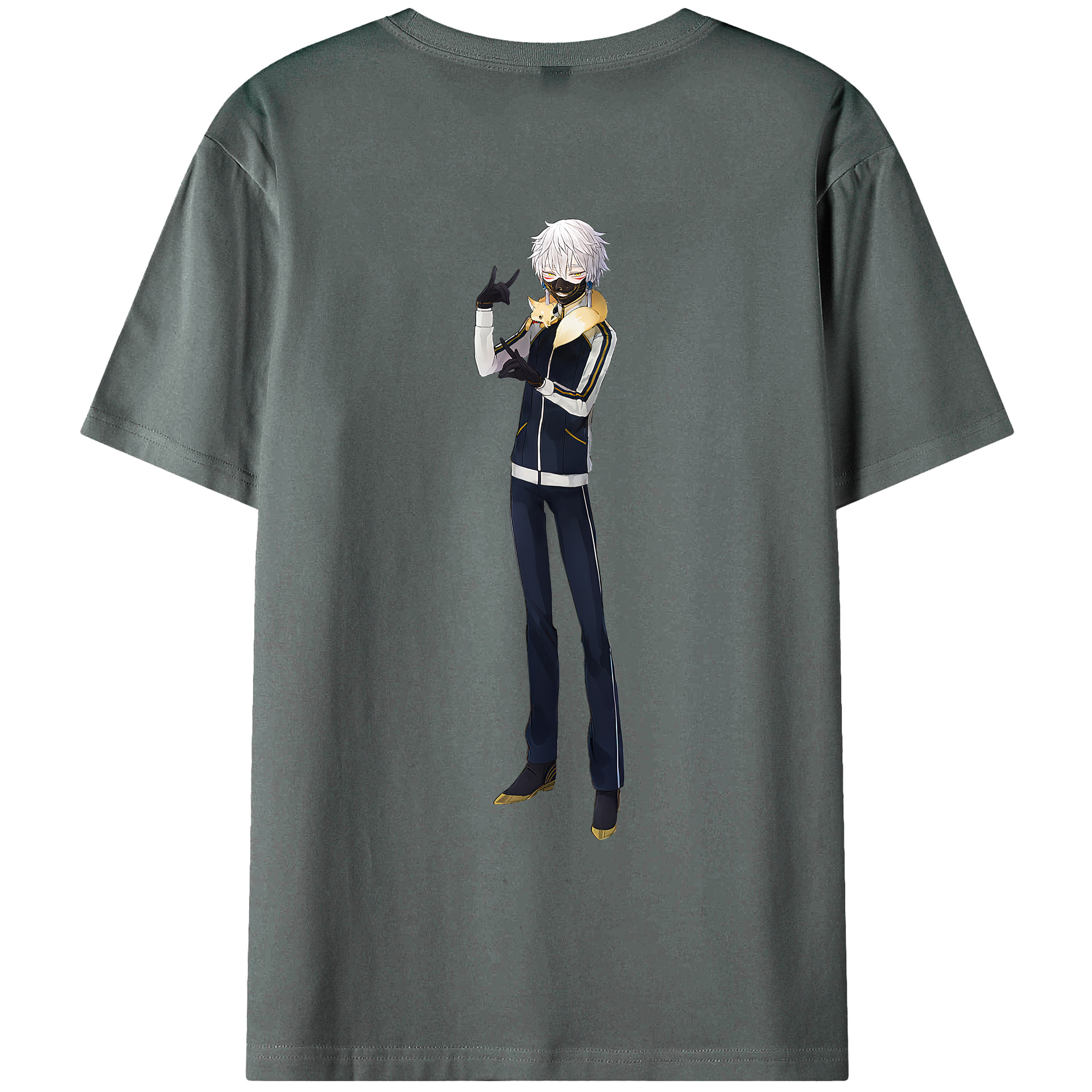 （画像用） 刀剣乱舞 Touken Ranbu 綿100％ メンズ半袖Tシャツ（バックプリント） 通気性